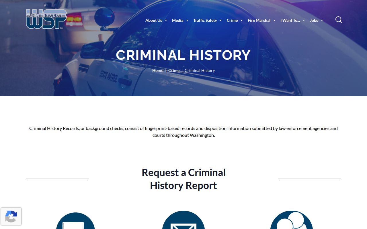Washington State Patrol Mason County criminal history services